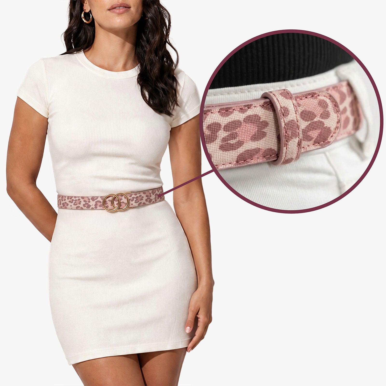 Modern Belt - Leopard Pink