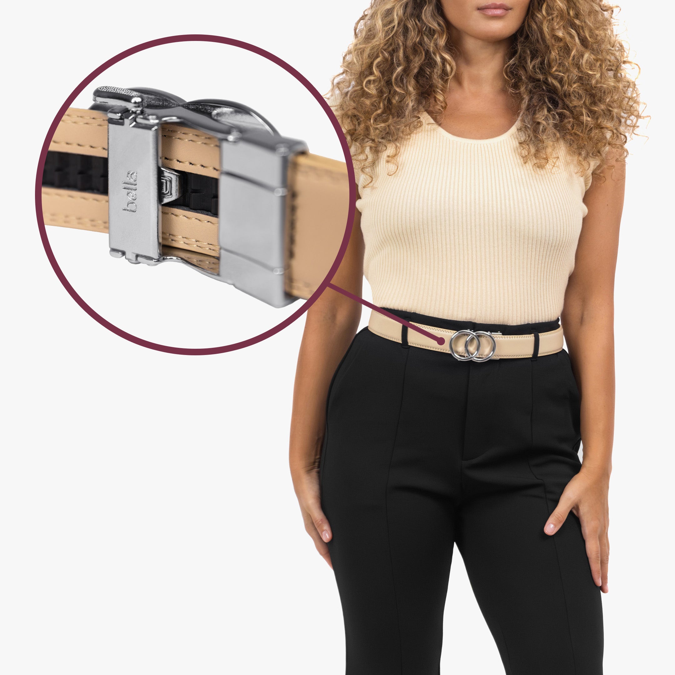 Modern Belt - Beige (vegan)